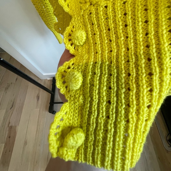 Yellow Knit Open-Front Sweater - Picture 4 of 4